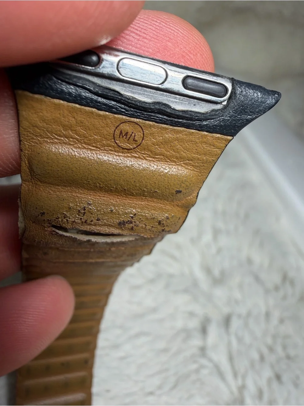 Apple Midnight leather link band for 42mm/44/45/49 mm medium/large
